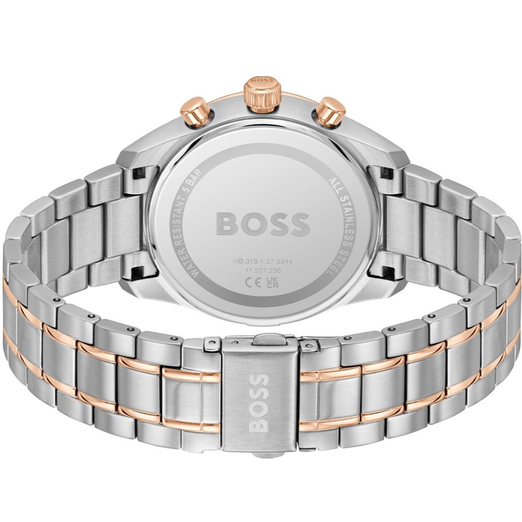 BOSS Grand Prix Chronograph Blue Dial 44mm Two-Tone Rose Gold & Silver Stainless Steel Bracelet 1514260 - 4